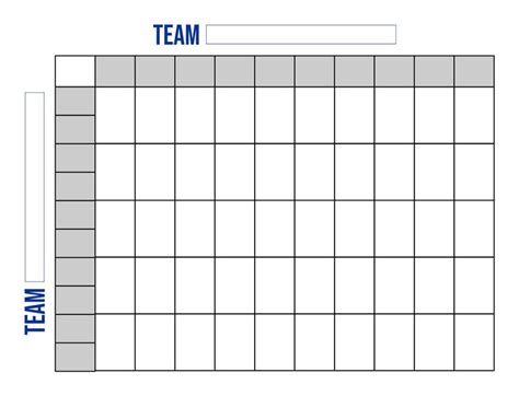 Free Blank Football Square Template For Easy Pools