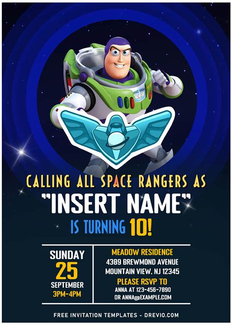 Free Buzz Lightyear Invitation Template Download