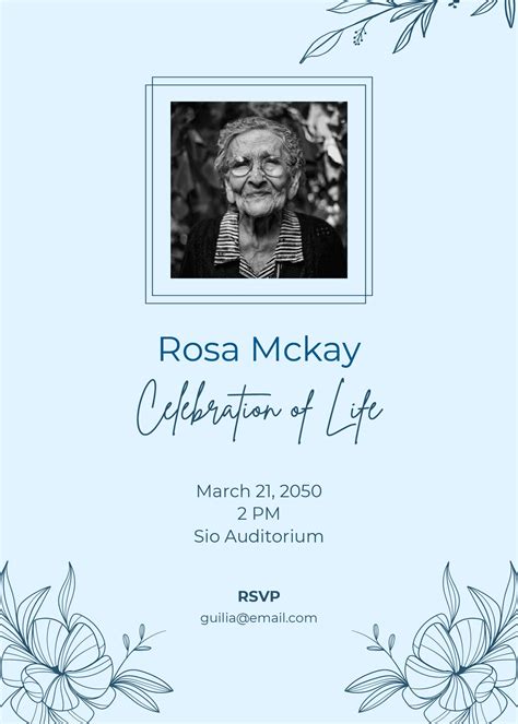 Free Celebration Of Life Memorial Card Templates