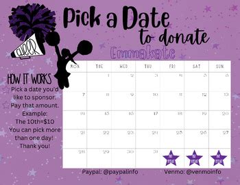 Free Cheer Calendar Fundraiser Template Inside