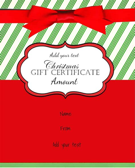 Free Christmas Gift Certificate Template Download