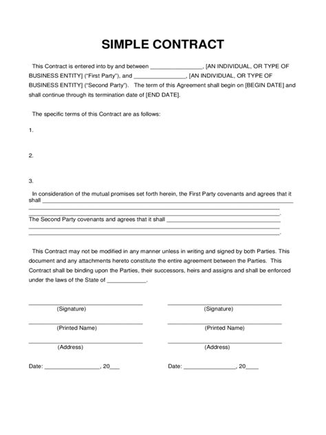 Free Contract Template Word Download