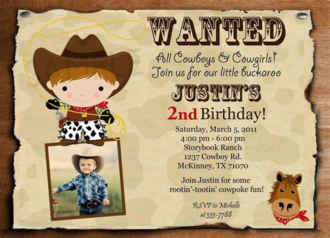 Free Cowboy Invitations Template Downloads