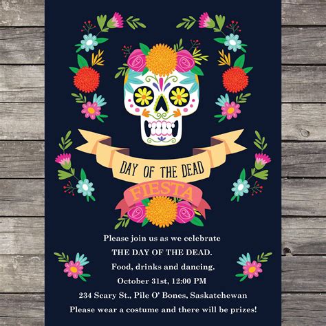 Free Day Of The Dead Invitation Templates