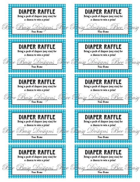 Free Diaper Raffle Template For Baby Showers