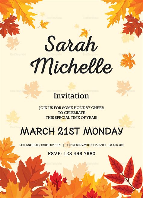 Free Fall Invitation Templates To Download Now