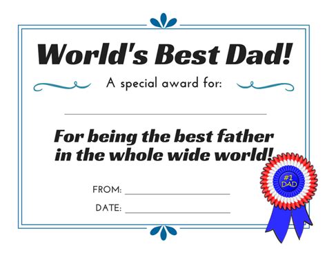 Free Fathers Day Certificate Template Download