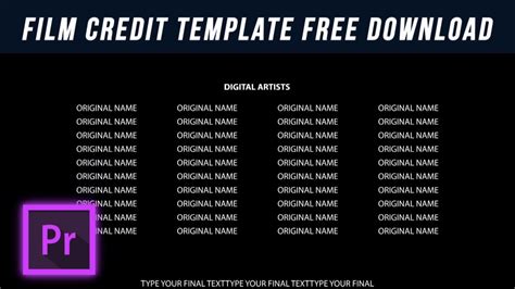 Free Film Credits Template For Adobe Premiere Pro