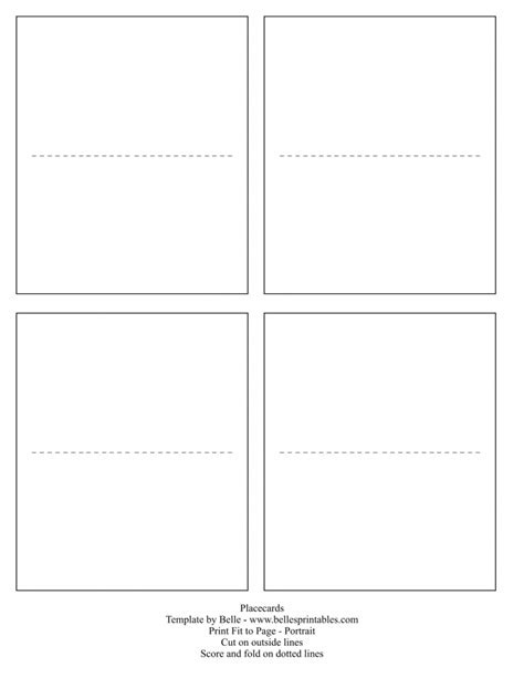 Free Foldable Place Card Template For Microsoft Word