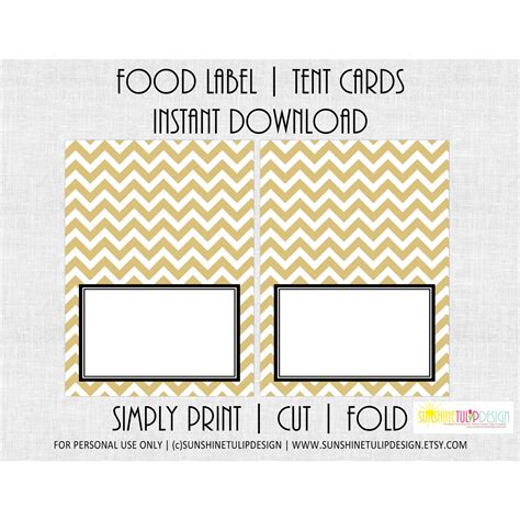 Free Food Tent Cards Template Design Ideas