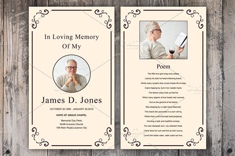 Free Funeral Prayer Card Template Download