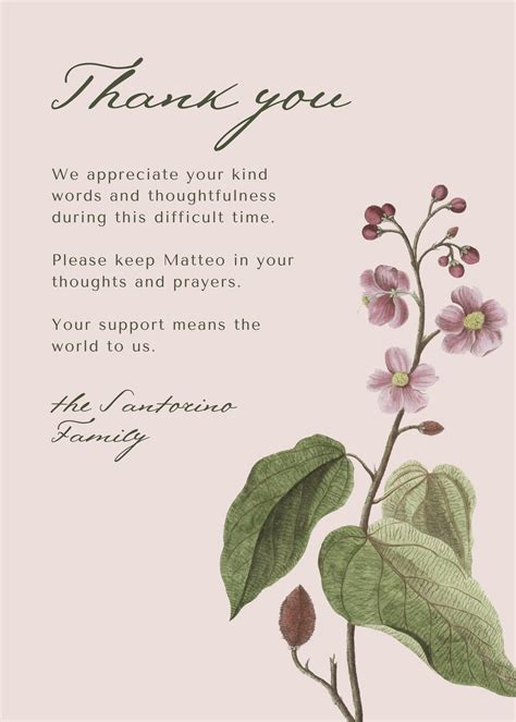 Free Funeral Thank You Card Templates To Download