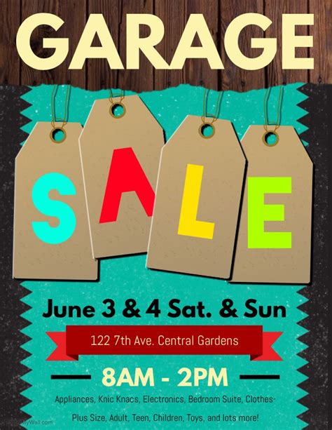 Free Garage Sale Template In Microsoft Word Format