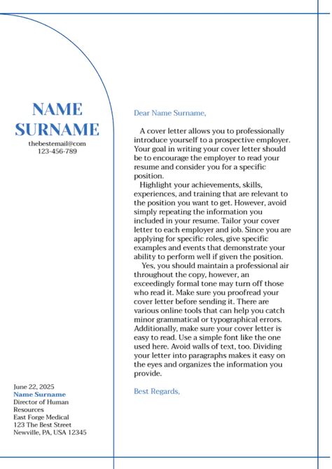 Free Google Docs Cover Letter Template Download