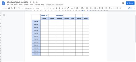 Free Google Docs Schedule Template Download