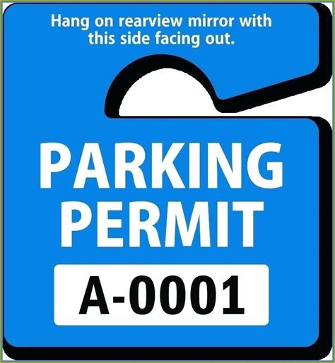 Free Hanging Parking Permit Template For Microsoft Word