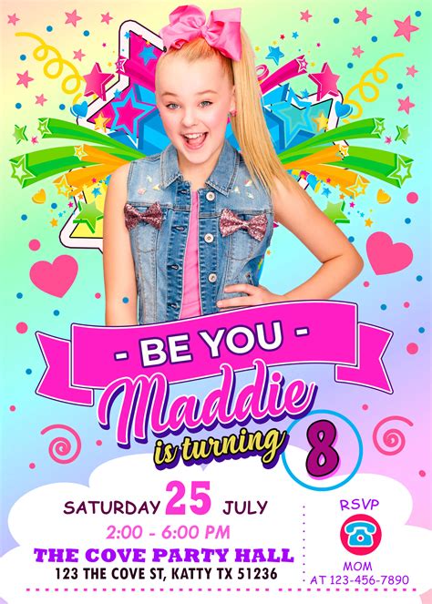 Free Jojo Siwa Invitation Template Download