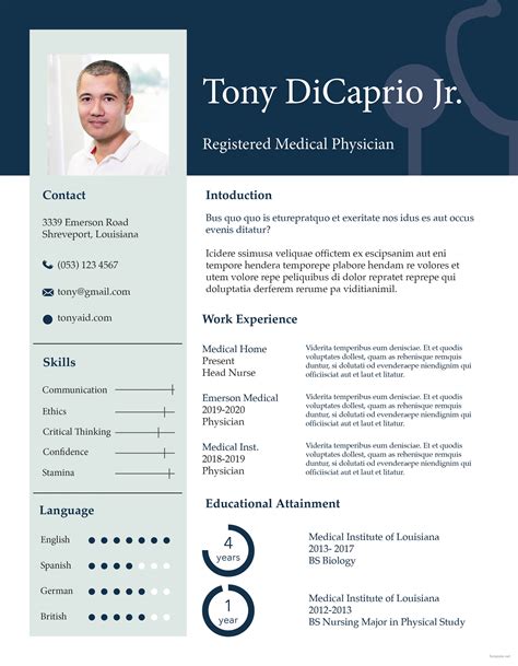 Free Medical Resume Templates In Microsoft Word