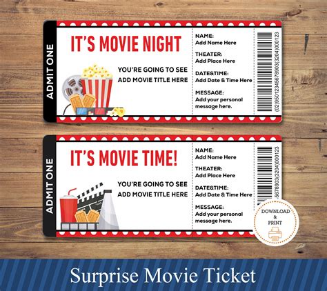 Free Movie Ticket Templates For Cinemas And Events