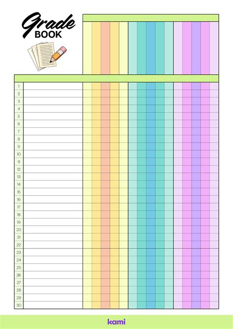 Free Online Gradebook Template For Teachers And Educators