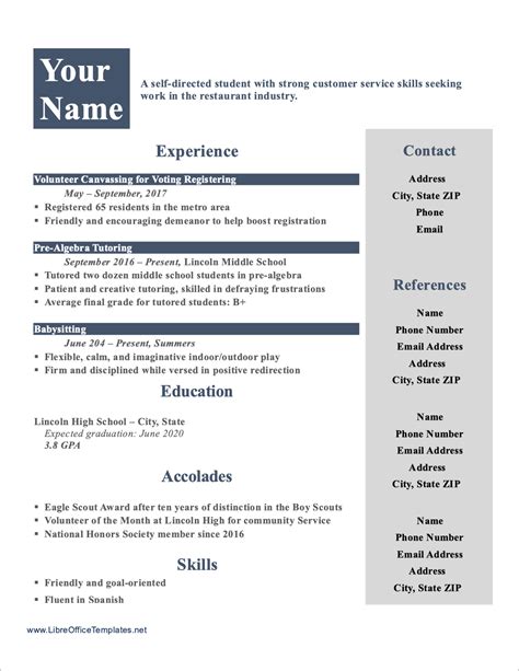 Free Openoffice Resume Templates For Job Seekers