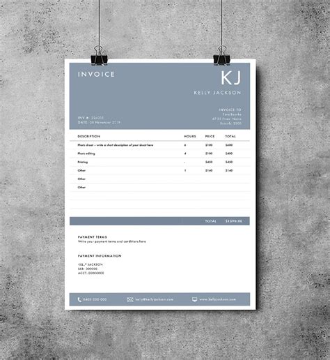 Free Photoshop Invoice Template Download