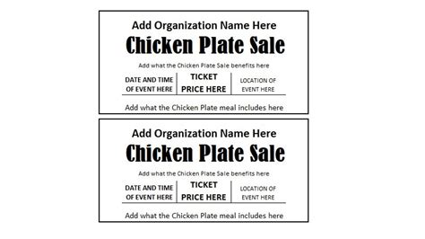 Free Plate Sale Ticket Template Download Now