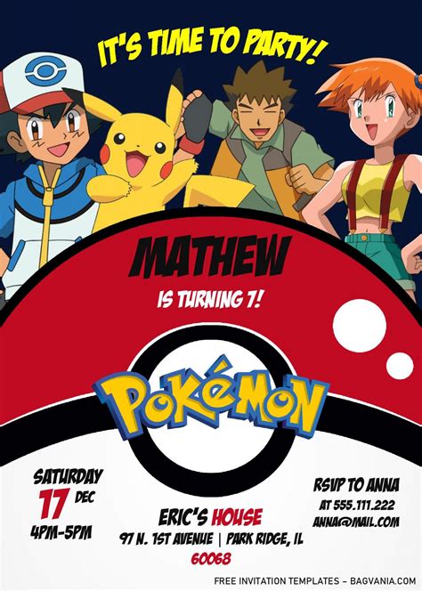 Free PokéMon Birthday Invitation Templates To Download