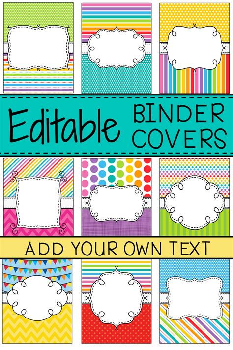 Free Printable Binder Cover Templates For Organized Students