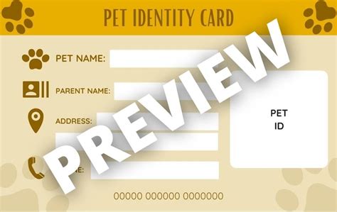 Free Printable Pet Id Card Template Download