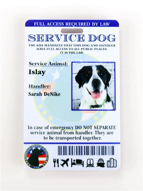 Free Printable Service Dog Id Card Template