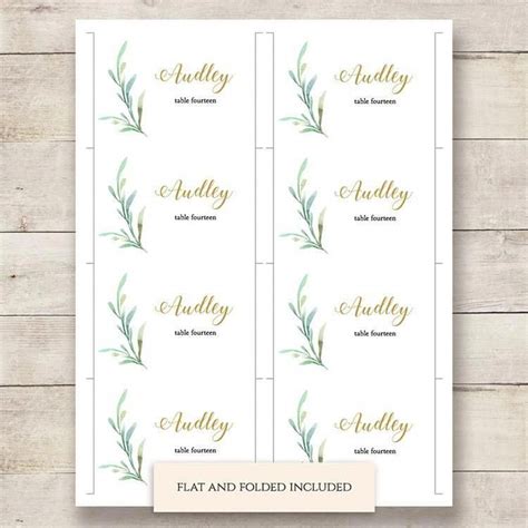 Free Printable Table Name Cards Template Download