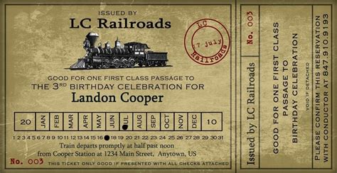 Free Printable Vintage Train Ticket Template Download