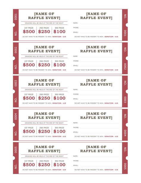 Free Raffle Tickets Template Design And Download