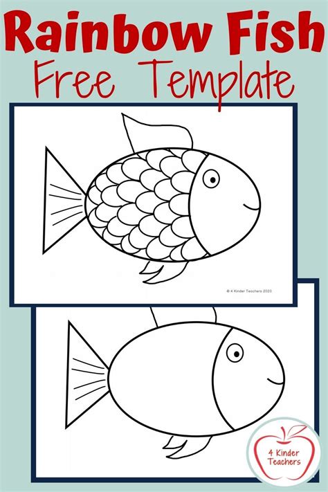 Free Rainbow Fish Template For Kids And Adults