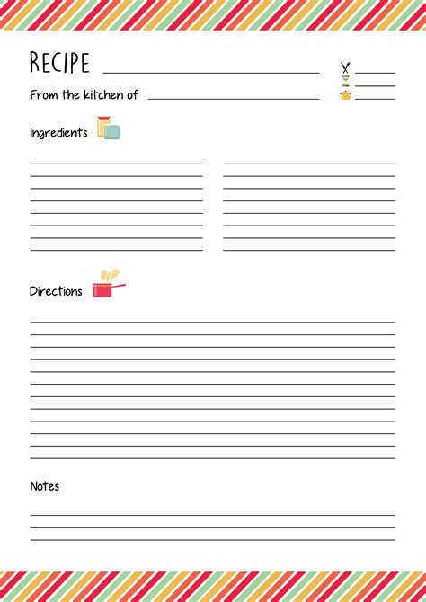 Free Recipe Spreadsheet Template Download