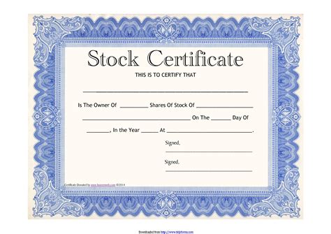 Free Stock Certificate Template Download