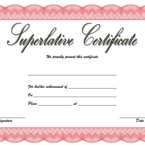 Free Superlative Certificate Template Download