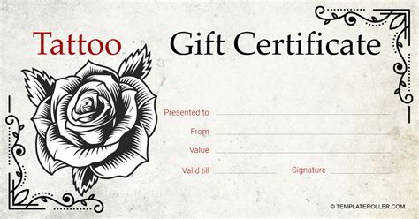 Free Tattoo Voucher Template Download