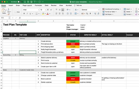 Free Test Plan Template In Excel For Download