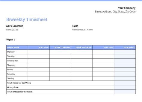 Free Time Sheet Template For Microsoft Word Download