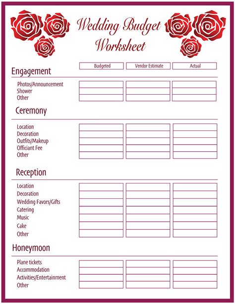 Free Wedding Planning Spreadsheet Template Download