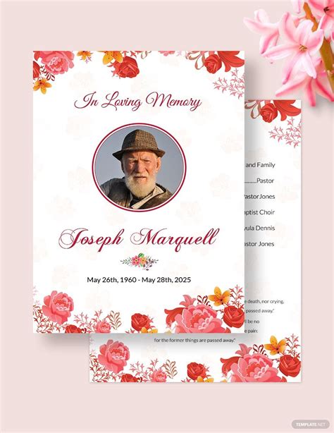 Funeral Pamphlet Template Word Download Free