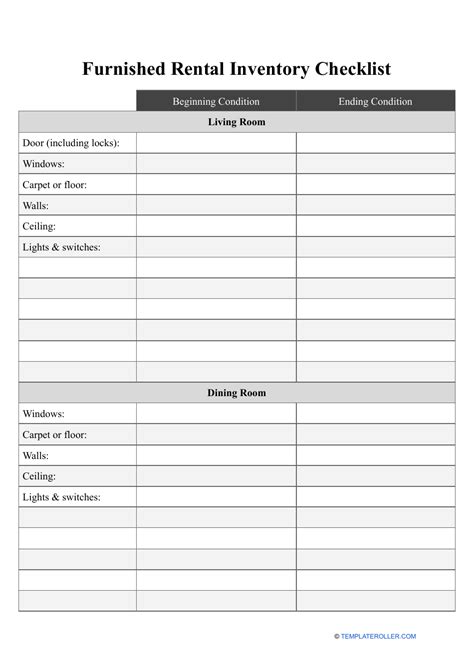 Furnished Apartment Inventory Checklist Template Made Easy