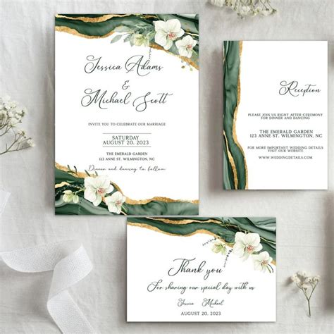 Get 5 Free Emerald Green Wedding Invitation Templates