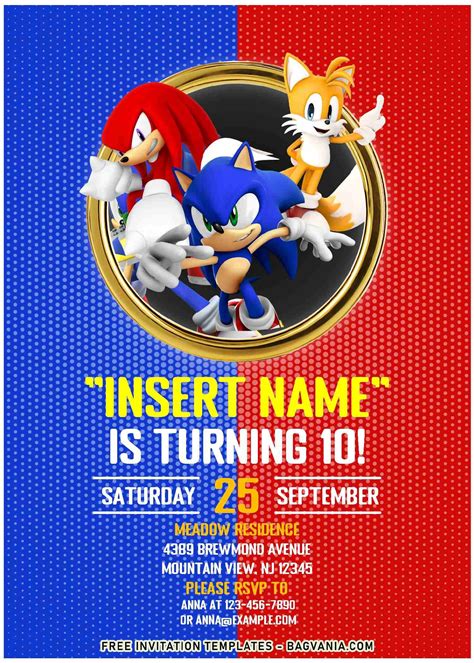 Get 5 Free Printable Sonic Invitation Templates