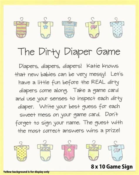 Get A Free Dirty Diaper Game Template Instantly