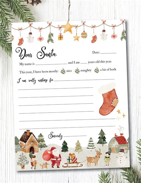 Get Santas Letter: 1 Free Printable Fill-In Template