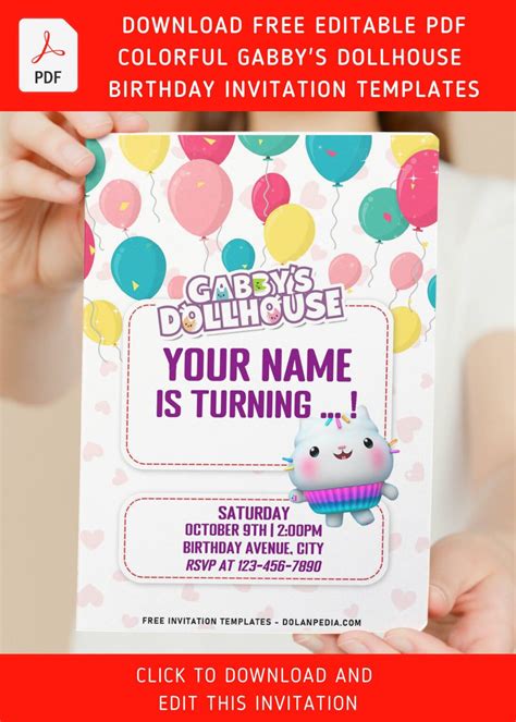 Get Your Free Gabby Dollhouse Invitation Template Now