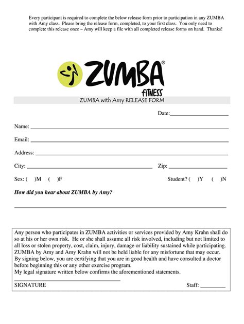 Get Your Zumba Waiver Form Template In Minutes